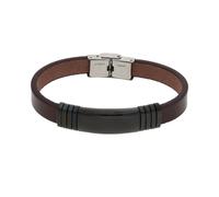 JuwelmaLux Leder Edelstahl Ionen schwarz plattiert JL45-03-0039