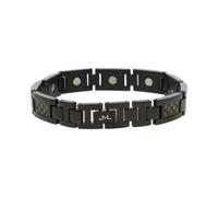 JuwelmaLux Magnetarmband Titan Ionen schwarz plattiert, Carbon effekt gelb