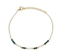 JuwelmaLux modisches Armband aus Gold plattiertem Edelstahl mit Malachit JL16-03-0742