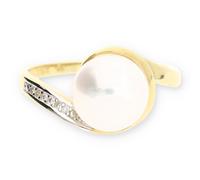 JuwelmaLux Perl Ring 585/000 14 Karat Gold mit Brillant JL30-07-0870