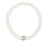 JuwelmaLux Perlenkette 585 Weißgold mit Brillanten und Akoya Zuchtperle JL30-05-1621