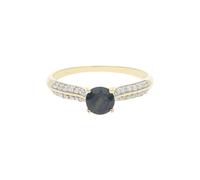 JuwelmaLux Ring 333/000 (8 Karat) Gold echter Saphir & synth Zirkonia JL39-07-0432