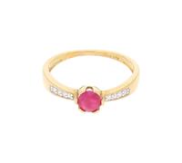JuwelmaLux Ring 333/000 (8 Karat) Gold mit synth. Zirkonia und Rubin JL39-07-0309