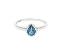 JuwelmaLux Ring 333/000 (8 Karat) Weißgold echter Blautopas London Blue JL39-07-0443