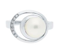 JuwelmaLux Ring 333/000 (8 Karat) Weißgold mit Süßwasserperle JL30-07-1016