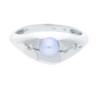 JuwelmaLux Ring 333/000 Weißgold, Brillant, Akoya Zuchtperle JL30-07-1009