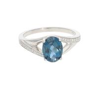 JuwelmaLux Ring 333 Weißgold mit London Blue Topas JL10-07-2510