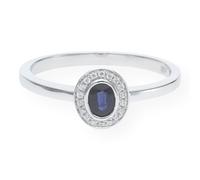 JuwelmaLux Ring 333 Weißgold mit Saphir und Zirkonia JL10-07-1077