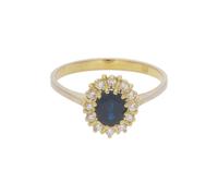 JuwelmaLux Ring 585/000 (14 Karat) Gold mit Saphir & Brillanten JL30-07-1276