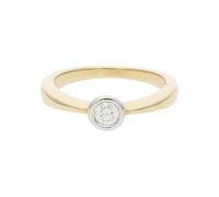 JuwelmaLux Ring 585/000 (14 Karat) Gold- und Weißgold mit Brillant JL30-07-0781
