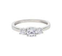 JuwelmaLux Ring 585/000 (14 Karat) Weißgold mit synth Zirkonia JL25-07-0177