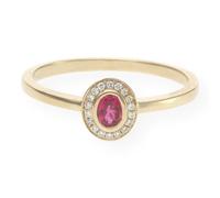 JuwelmaLux Ring 585 Gold mit Rubin und Brillanten JL10-07-1101