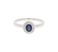 JuwelmaLux Ring 585 Weißgold mit Brillanten und Saphir JL10-07-2312