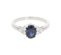 JuwelmaLux Ring 585 Weißgold mit Saphir und Brillanten JL10-07-0142