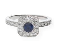 Juwelmalux Ring 585 Weißgold mit Saphir und Brillanten JL10-07-0402