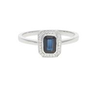 JuwelmaLux Ring 585er Weißgold mit Brillanten und Saphir JL10-07-0788