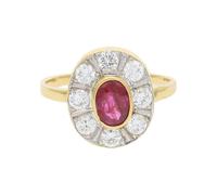 JuwelmaLux Ring 750/000 (18 Karat) Gold mit Rubin und Brillanten JL30-07-3567