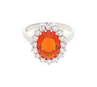 JuwelmaLux Ring 750/000 (18 Karat) Weißgold mit Brillant und Feueropal JL30-07-3138