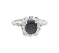 JuwelmaLux Ring 750/000 (18 Karat) Weißgold mit Saphir und Diamanten JL30-07-3574