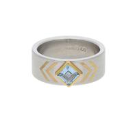 JuwelmaLux Ring 750/000 Gold und Edelstahl mit synth Aquamarin JL30-07-2933