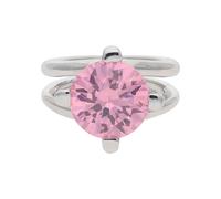 JuwelmaLux Ring 925/000 Sterling Silber mit synth Zirkonia rosa JL30-07-3102