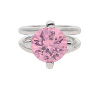 JuwelmaLux Ring 925/000 Sterling Silber mit synth Zirkonia rosa JL30-07-3102