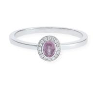 JuwelmaLux Ring Pink Saphir 585 Weißgold mit Brillanten JL10-07-0835