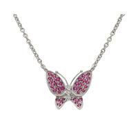 JuwelmaLux Schmetterlings Collier Weißgold 585 mit Rubin JL10-05-3574