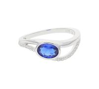 JuwelmaLux Silber 925 Ring mit synth. blauen Zirkonia JL10-07-2953