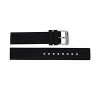 JuwelmaLux Silikon Uhrenband schwarz, glatt mit Edelstahl Schließe JL28-10-1072