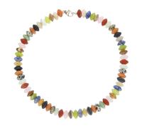 JuwelmaLux Steinkette 925/000 Silber, Lapis, Achat, Jade & Rosenquarz JL30-05-3703