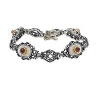 JuwelmaLux Tracht Armband Silber 925 teils vergoldet Granat Perlmutt JL17-03-0039