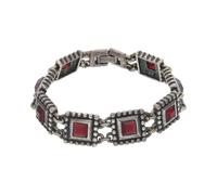 JuwelmaLux Trachten Armband 925/000 Silber geschwärzt mit Granat JL30-03-4792