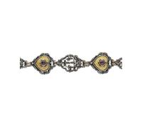 JuwelmaLux Trachten Armband 925/000 Silber geschwärzt, vergoldet, Granat JL30-03-4790