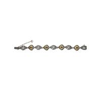 JuwelmaLux Trachten Armband 925/000 Silber geschwärzt, vergoldet, Granat JL30-03-4790