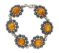 JuwelmaLux Trachten Armband 925/000 Sterling Silber mit Bernstein JL30-03-1967