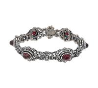 JuwelmaLux Trachten Armband, Echt Silber 925 geschwärzt mit Granat JL17-03-0040