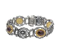 JuwelmaLux Trachten Armband, Echt Silber 925 teils vergoldet mit Granat JL17-03-0038