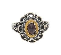 JuwelmaLux Trachten Damenring 925/000 Silber, Granat, geschwärzt, vergoldet