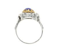 JuwelmaLux Trachten Ring 835/000 Silber, geschwärzt, teilw. vergoldet, Lapislazuli