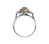 JuwelmaLux Trachten Ring 925/000 Silber, geschwärzt, vergoldet, Granat JL30-07-4878