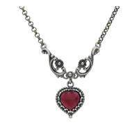 JuwelmaLux Trachtencollier, Herz Echt Silber 925 Granat JL17-05-0034