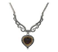 JuwelmaLux Trachtencollier Herz Echt Silber 925, teil vergoldet Granat JL17-05-0027