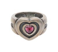 JuwelmaLux Trachtenring Herz 925/000 Silber mit Granat JL30-07-2319