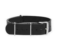 JuwelmaLux Uhrbänder JL38-10-0179 Nato Leder, schwarz