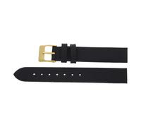 JuwelmaLux Uhrband Leder schwraz Edelstahl Dornschließe 14 mm schwarz JL38-10-0205