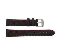 JuwelmaLux Uhrband rot und schwarz aus Leder JL38-10-0231