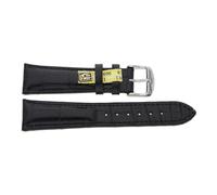 JuwelmaLux Uhrenband echt Alligator Leder schwarz JL38-10-0228