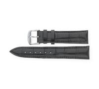 JuwelmaLux Uhrenband Krokonarbung glänzend schwarz JL38-10-0016