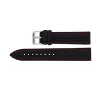 JuwelmaLux Uhrenband Silikon mit roter Naht JL28-10-1051